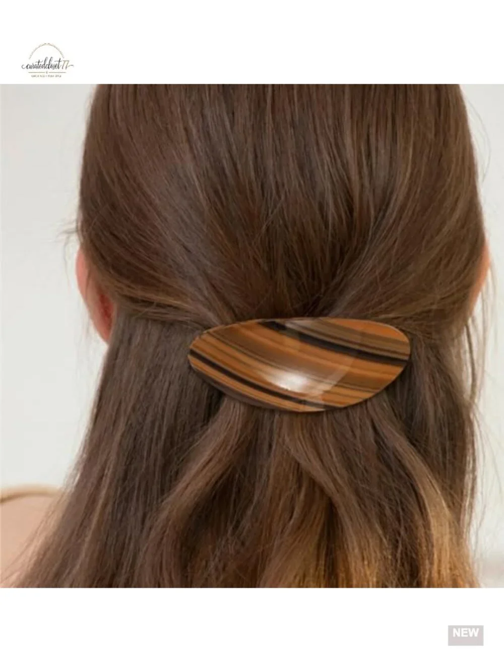 3 Oval Hair Barrettes Acetate French Clips for Thick Hair